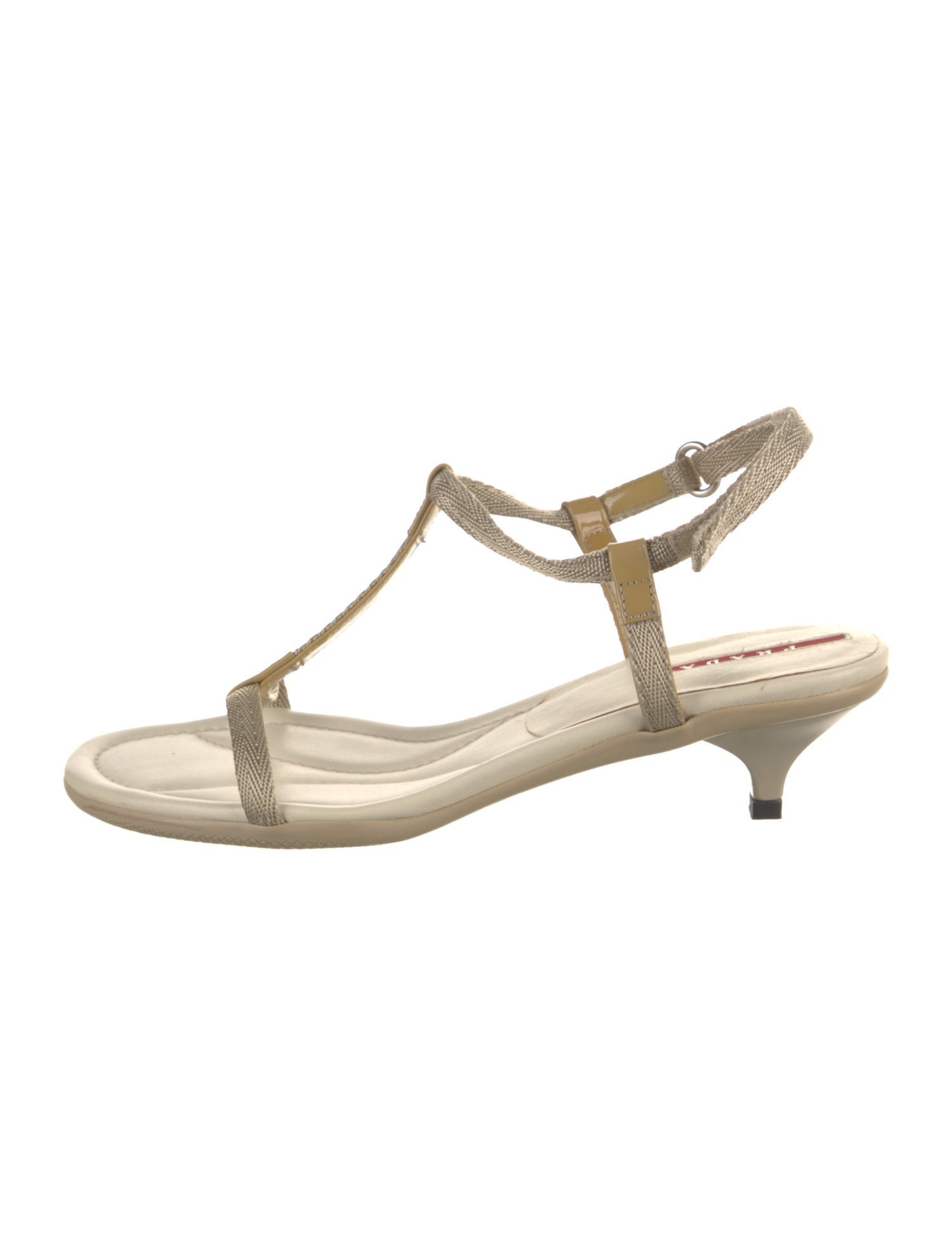 Prada Sport Leather T-Strap Sandals